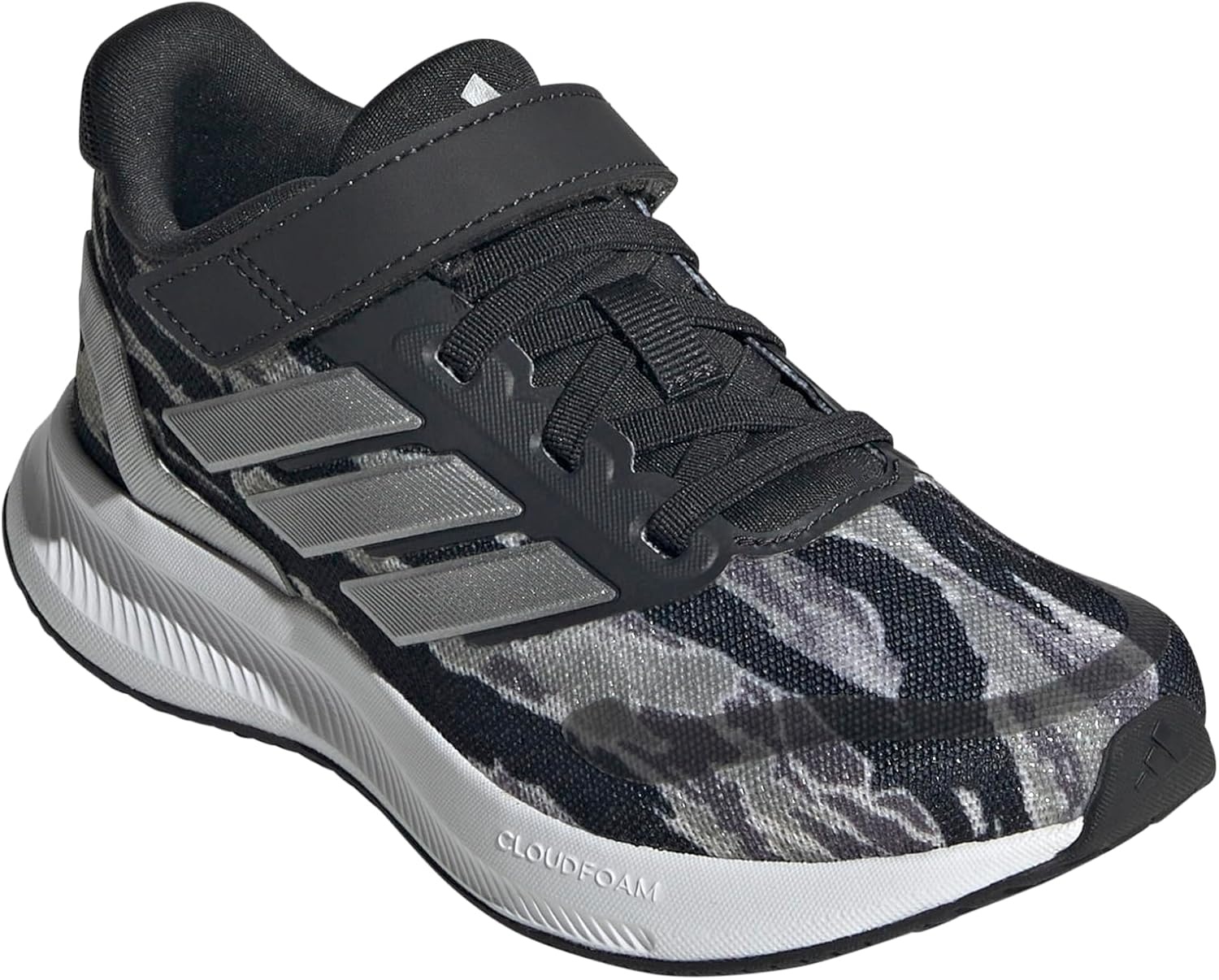 image:imageadidas Kids Marvel Run Falcon 5 Elastic Lace amp StrapSilver PebbleSilver MetallicCarbon