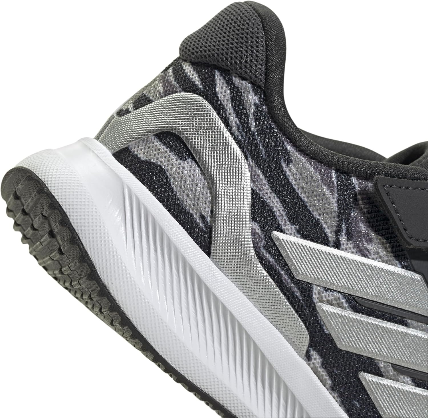 image:imageadidas Kids Marvel Run Falcon 5 Elastic Lace amp StrapSilver PebbleSilver MetallicCarbon