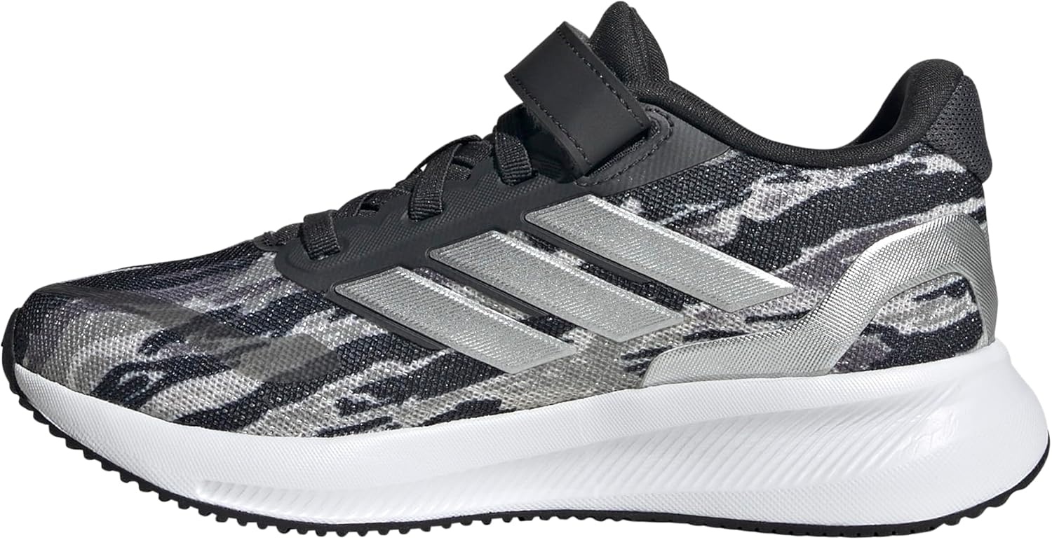 image:imageadidas Kids Marvel Run Falcon 5 Elastic Lace amp StrapSilver PebbleSilver MetallicCarbon