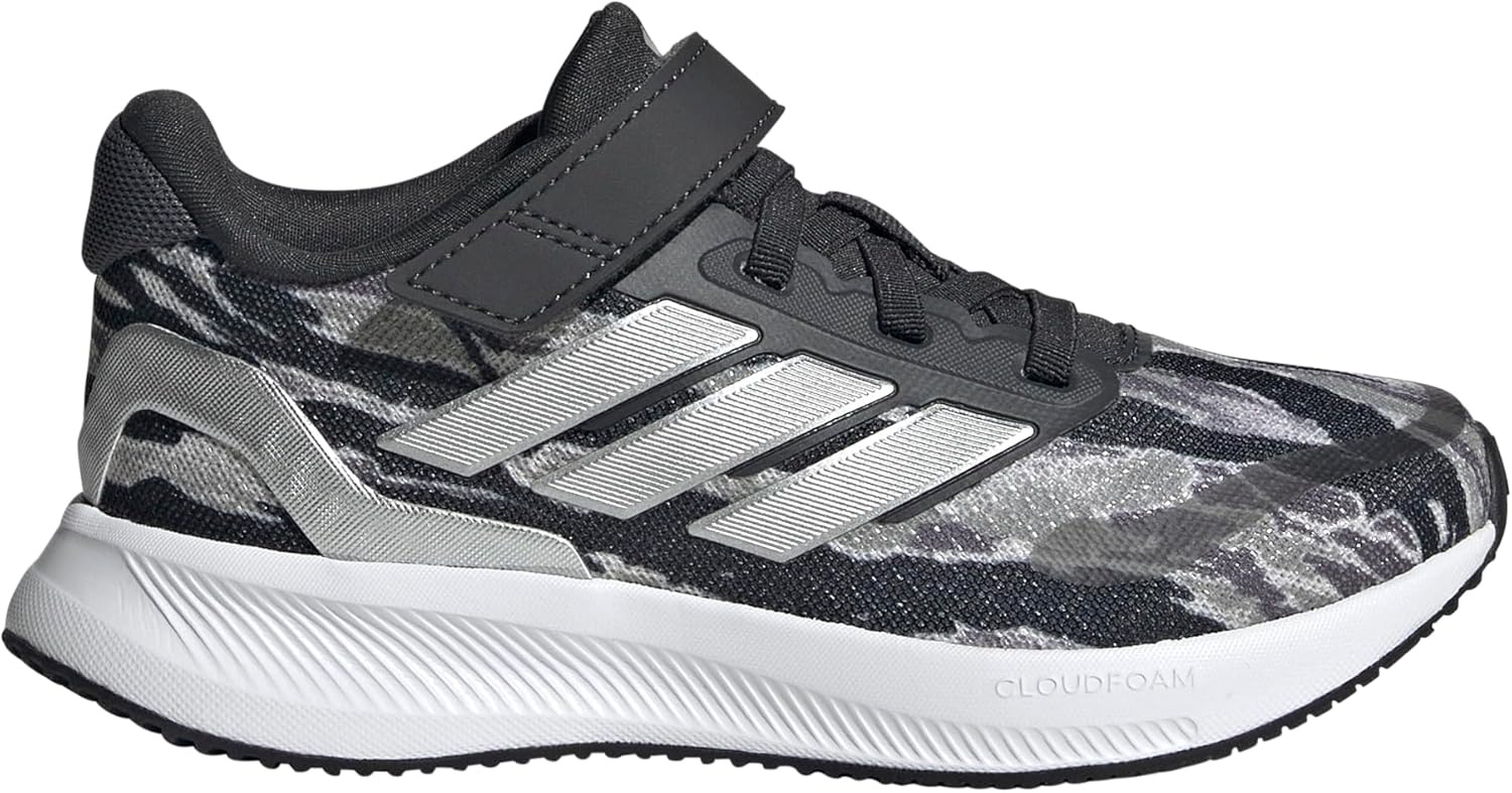 image:imageadidas Kids Marvel Run Falcon 5 Elastic Lace amp StrapSilver PebbleSilver MetallicCarbon