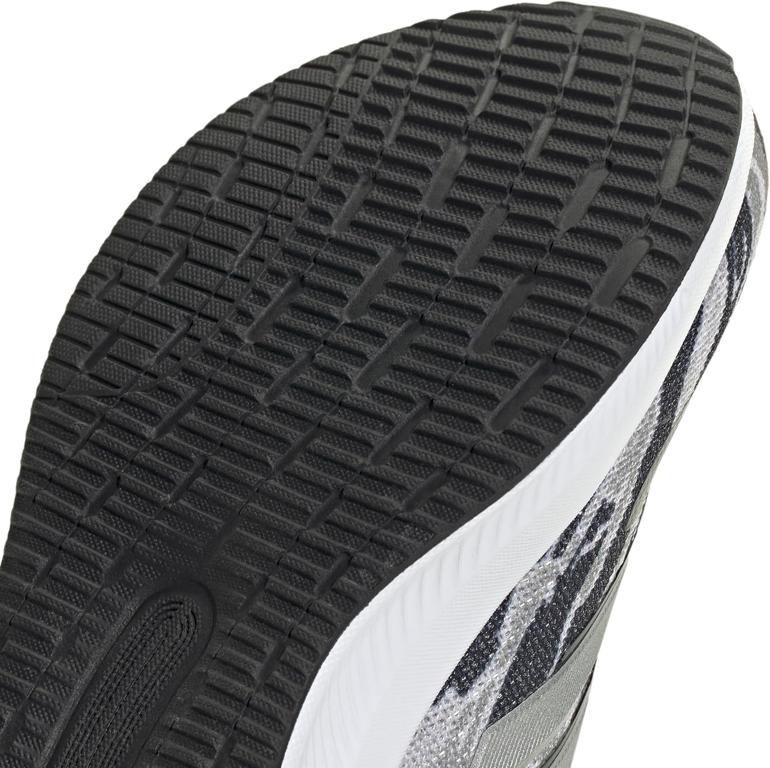 image:imageadidas Kids Marvel Run Falcon 5 Elastic Lace amp StrapSilver PebbleSilver MetallicCarbon