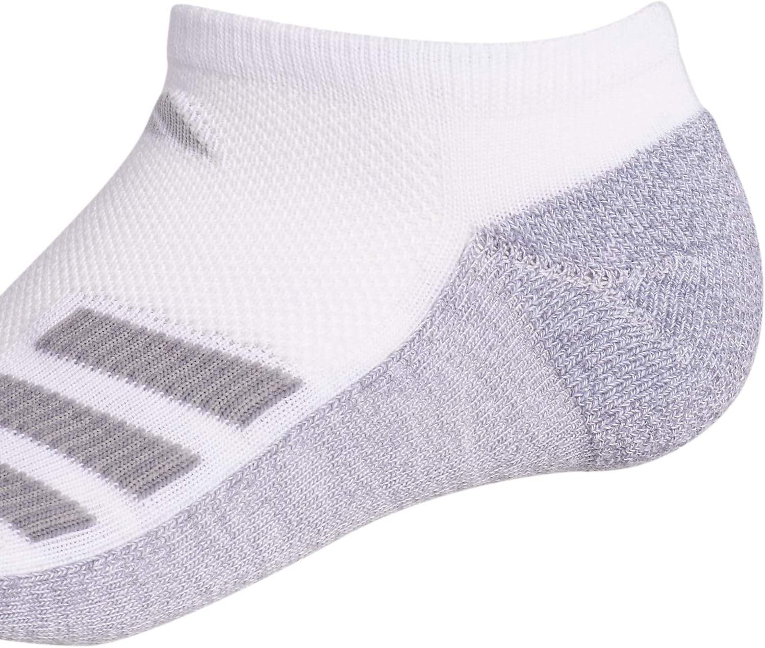 image:imageadidas Kids No Show Socks for Boys and Girls 6 Pairs Durable amp ComfortableAngleWhiteGreyLight Onix Grey