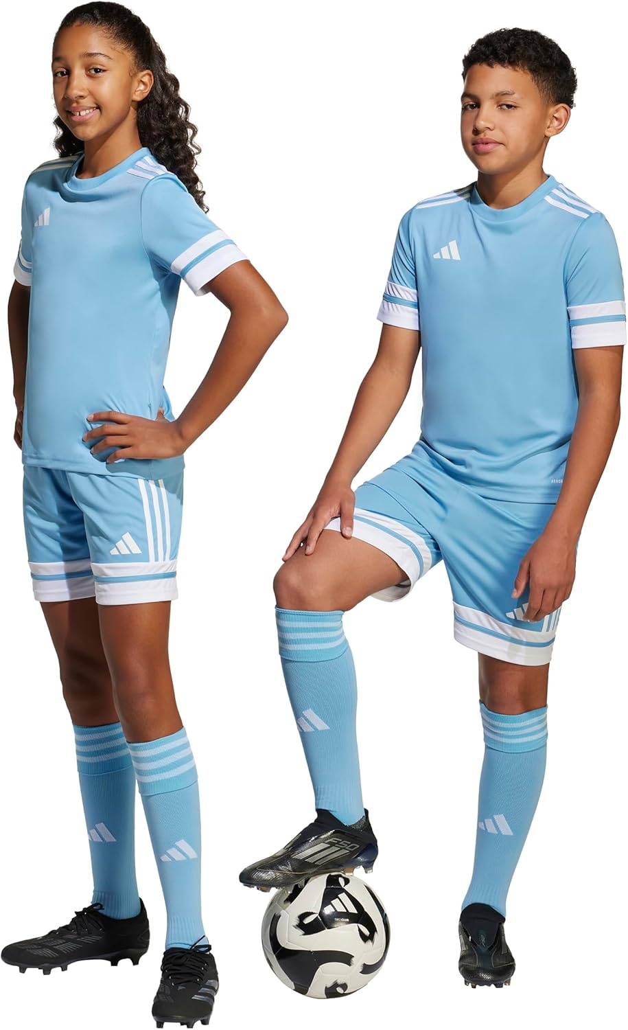 image:imageadidas Kids Squadra 25 ShortsTeam Light BlueWhite