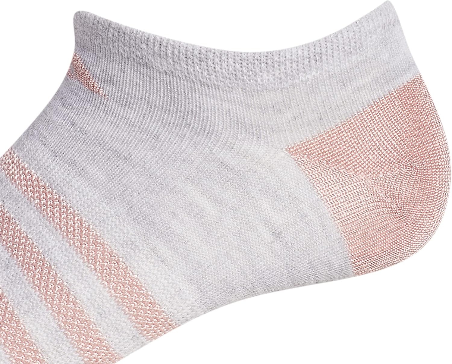 image:imageadidas Kids Superlite No Show Socks for Boys amp Girls 6 Pairs LightweightCool Light HeatherWhiteBlack Shiny NylonGirls