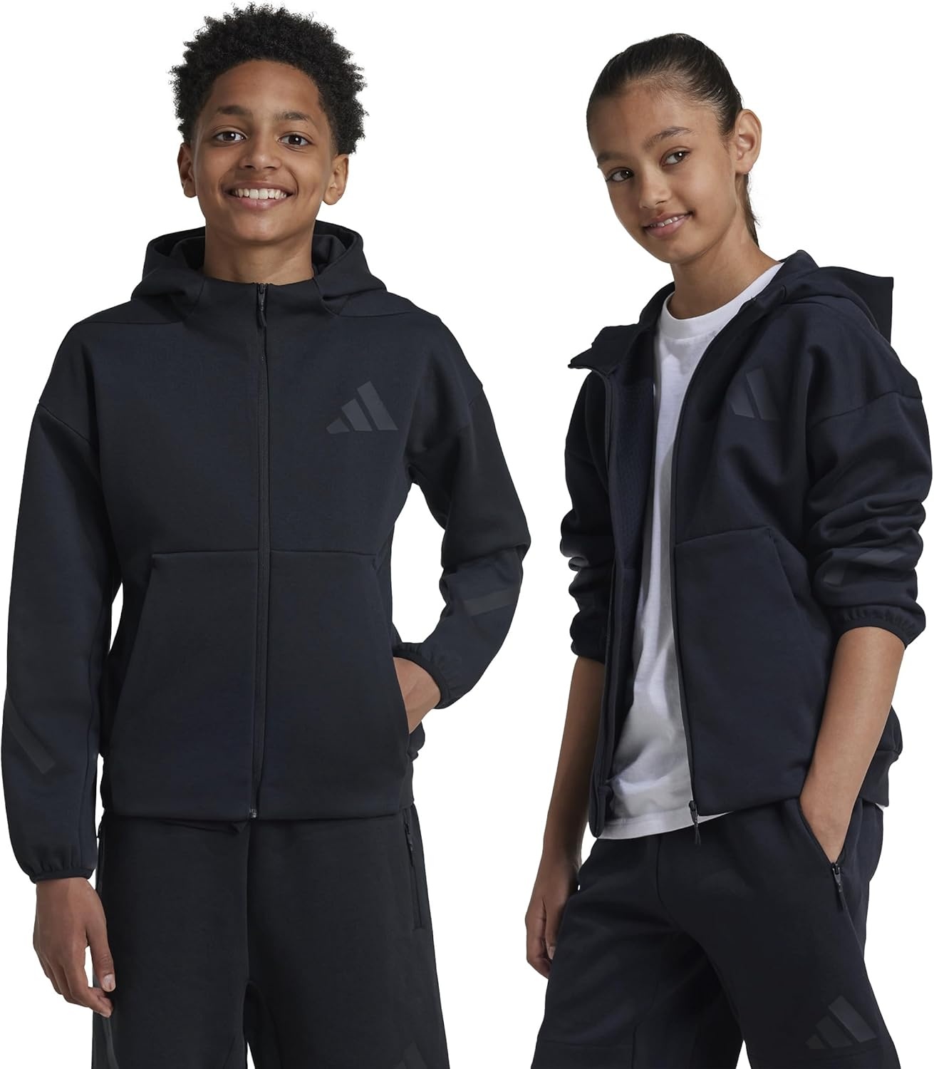 image:imageadidas Kids Zne Full Zip HoodieBlackBlack