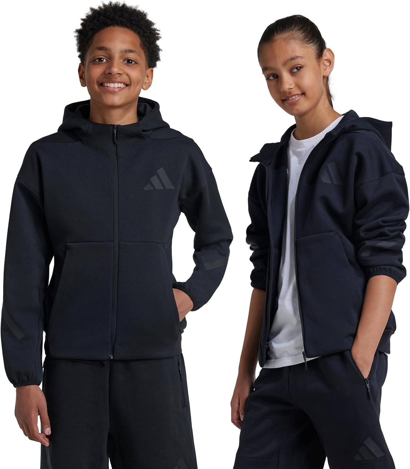 image:imageadidas Kids Zne Full Zip HoodieBlackBlack