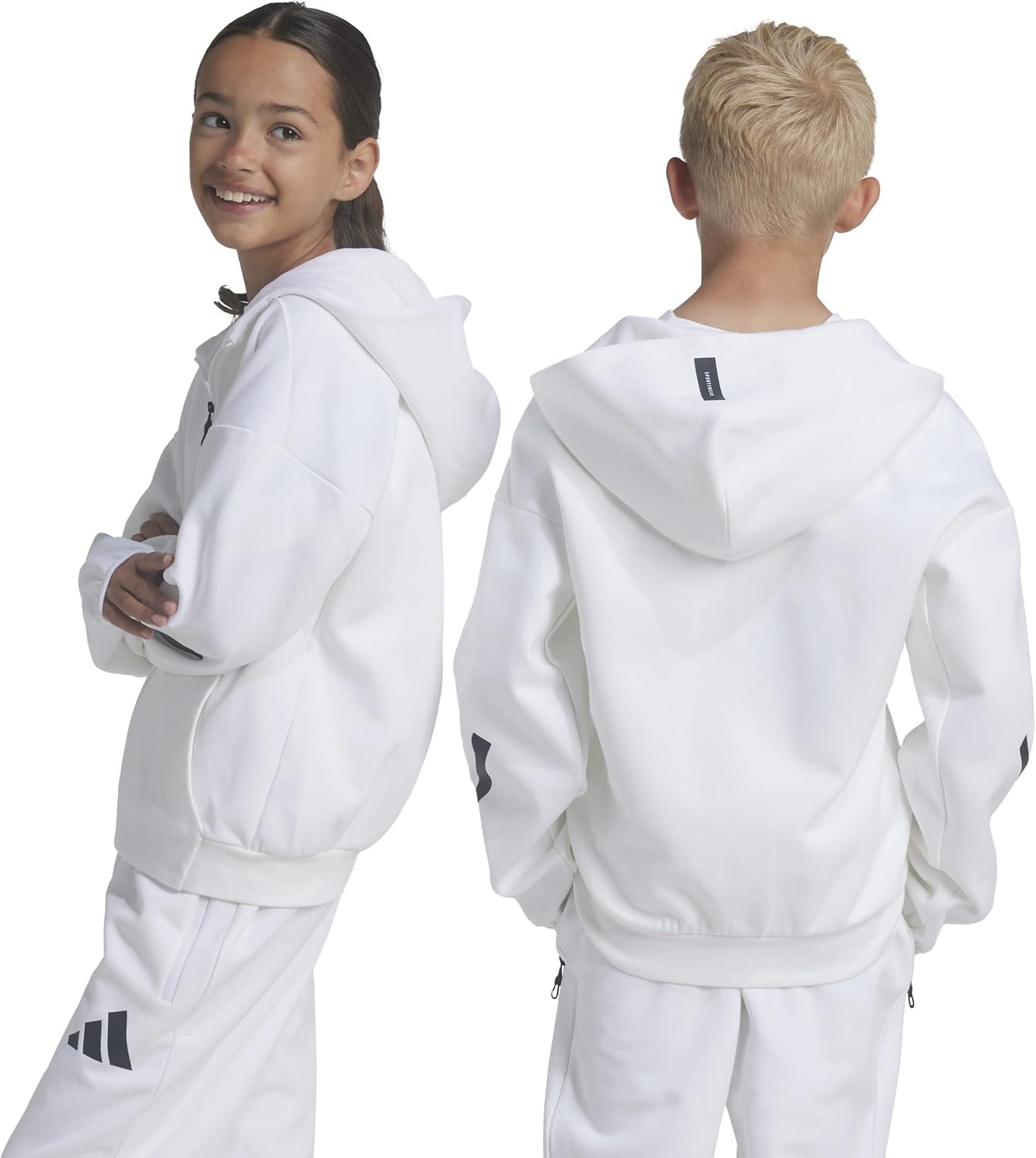 image:imageadidas Kids Zne Full Zip HoodieWhiteBlack