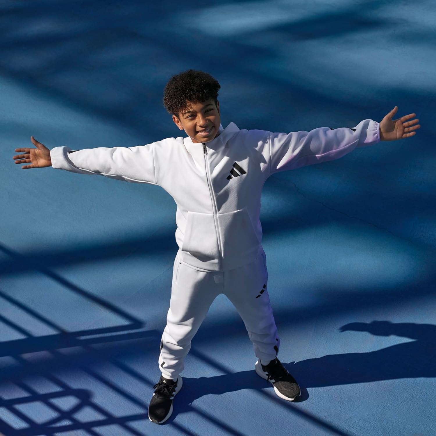 image:imageadidas Kids Zne Full Zip HoodieWhiteBlack