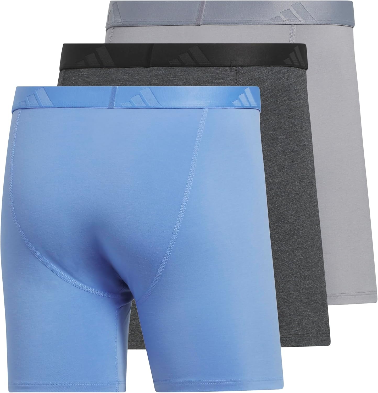 image:imageadidas Mens Luxe Underwear 3Pack Boxer Briefs or Trunks Premium Ultra Soft ComfortBlue FusionBlackGreyBoxer Brief