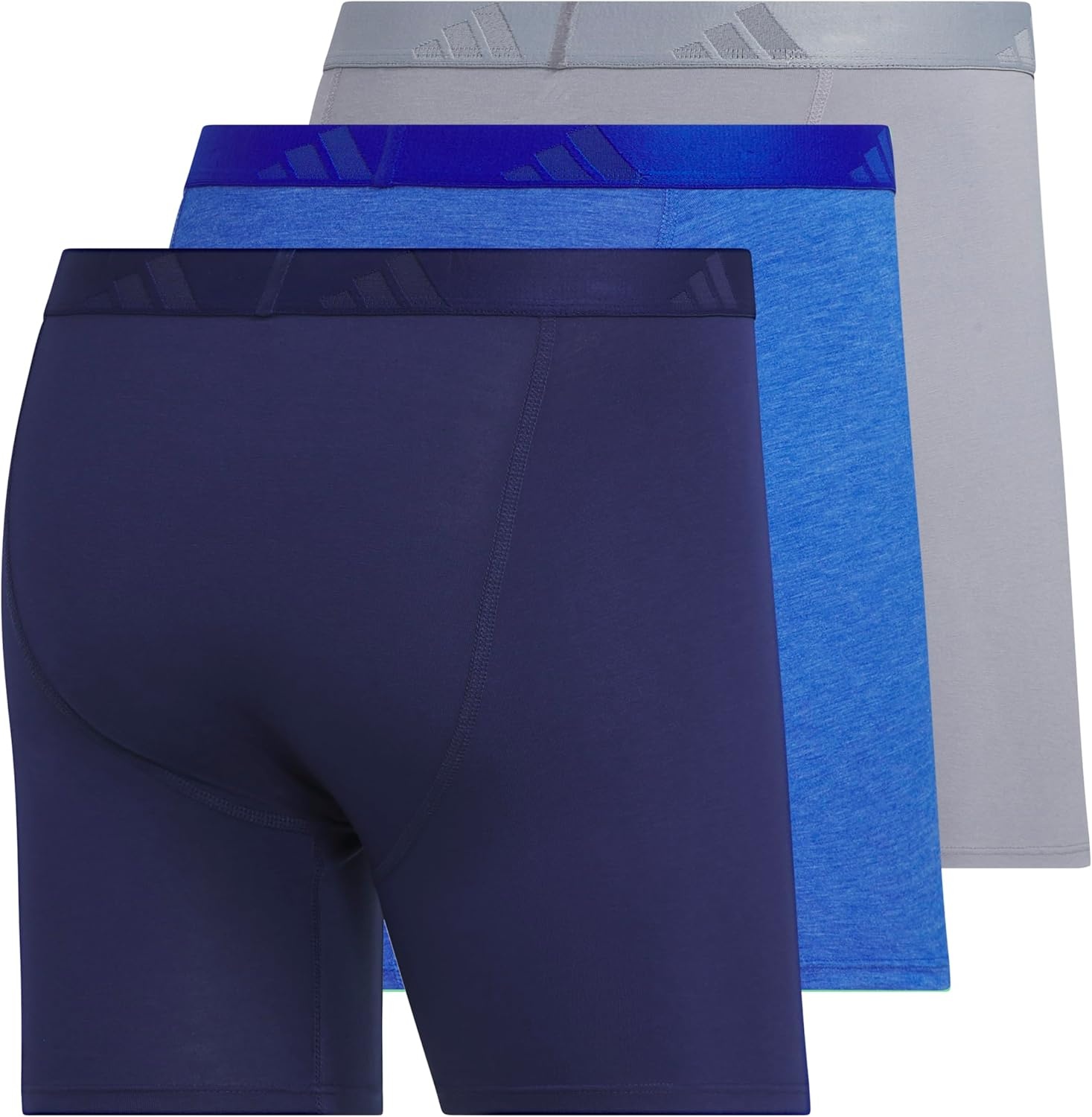 image:imageadidas Mens Luxe Underwear 3Pack Boxer Briefs or Trunks Premium Ultra Soft ComfortDark BlueHeather Team Royal BlueGreyBoxer Brief