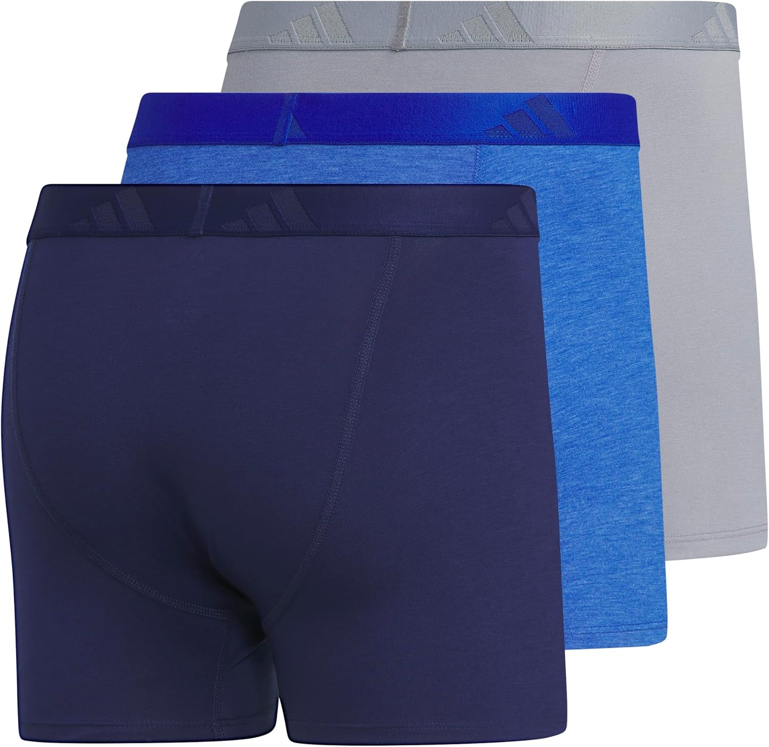 image:imageadidas Mens Luxe Underwear 3Pack Boxer Briefs or Trunks Premium Ultra Soft ComfortDark BlueHeather Team Royal BlueGreyTrunk