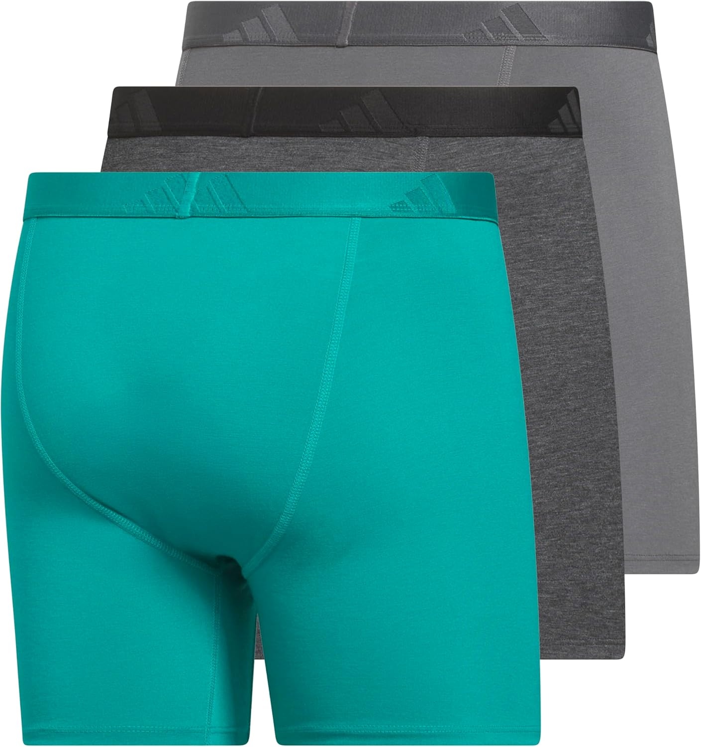 image:imageadidas Mens Luxe Underwear 3Pack Boxer Briefs or Trunks Premium Ultra Soft ComfortEqt GreenHeather BlackGrey FiveBoxer Brief