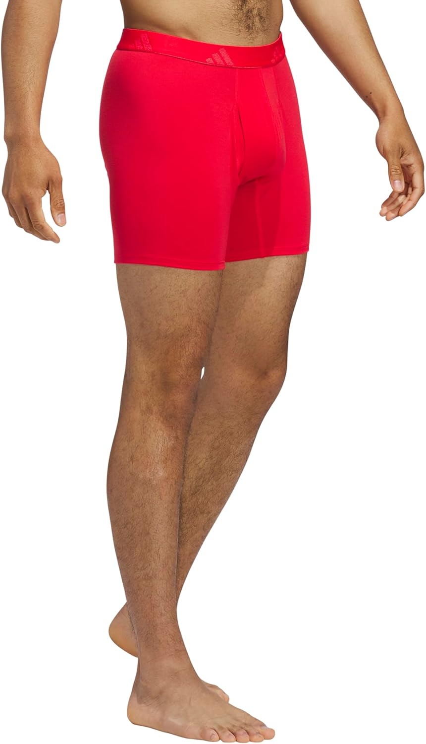 image:imageadidas Mens Luxe Underwear 3Pack Boxer Briefs or Trunks Premium Ultra Soft ComfortPure Ruby RedDark BlueClear Onix GreyBoxer Brief