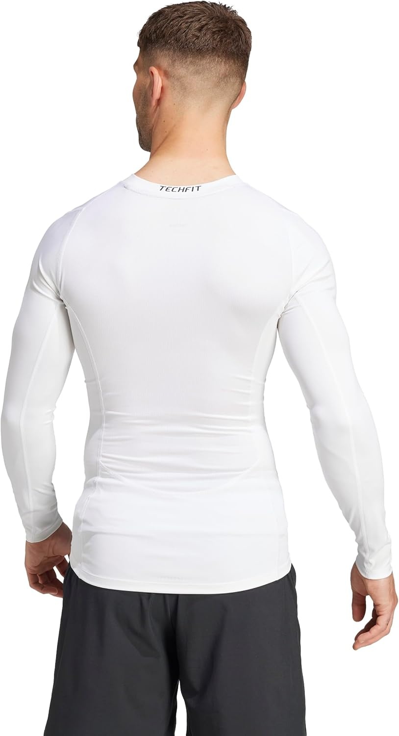 image:imageadidas Mens Techfit Compression Long Sleeve Training TShirtWhite