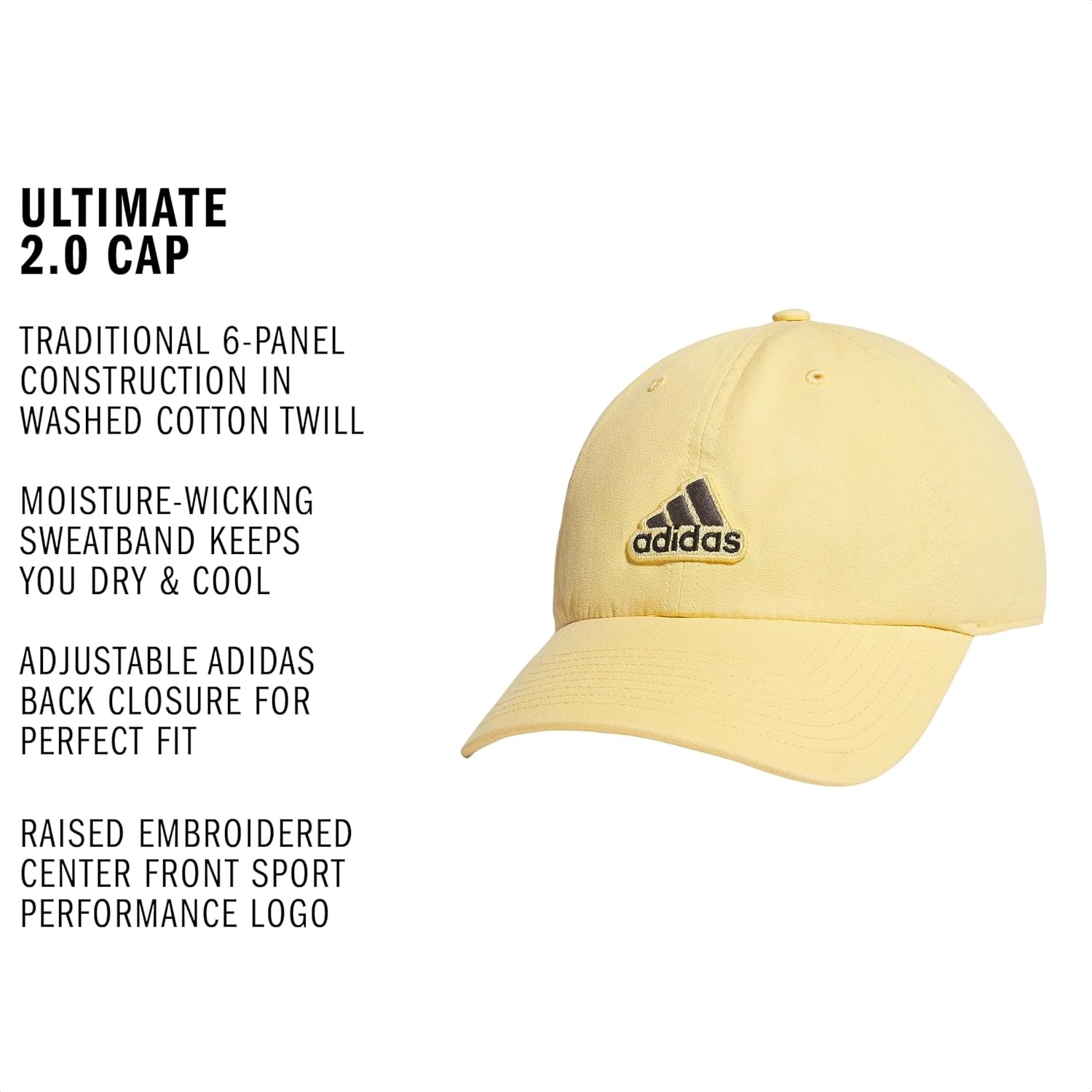 image:imageadidas Mens Ultimate Baseball Cap Athletic Relaxed Cotton Strapback HatSemi Spark OrangeGrey SixBlack