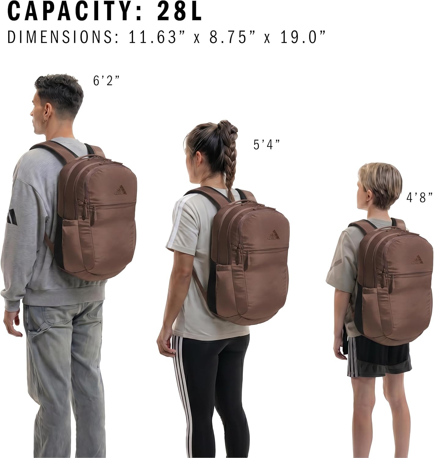 image:imageadidas PHNM Backpack for Laptop School and Travel 28LEarth Strata BrownBlack