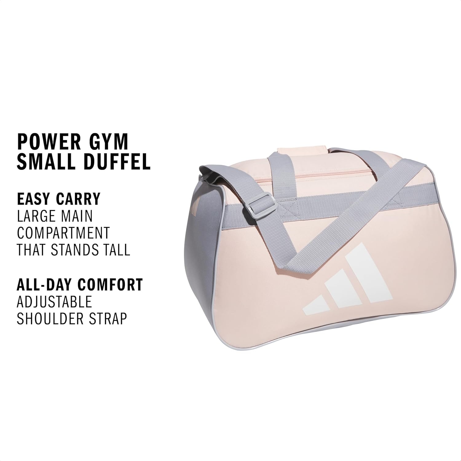 image:imageadidas Power Gym Bag Lightweight Small DuffelBlush PinkWhiteHalo Silver Grey