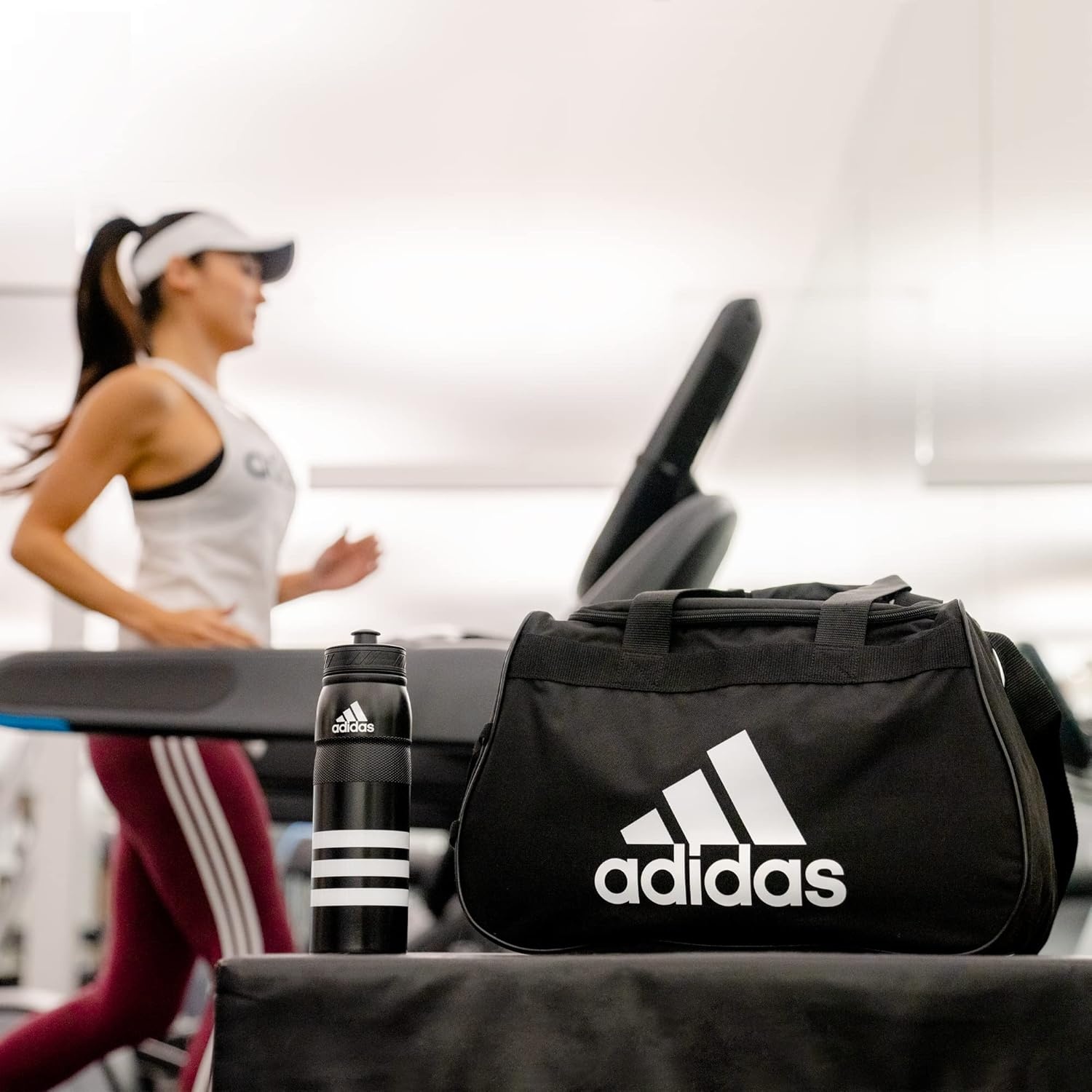 image:imageadidas Power Gym Bag Lightweight Small DuffelIntense PinkBlackDiablo