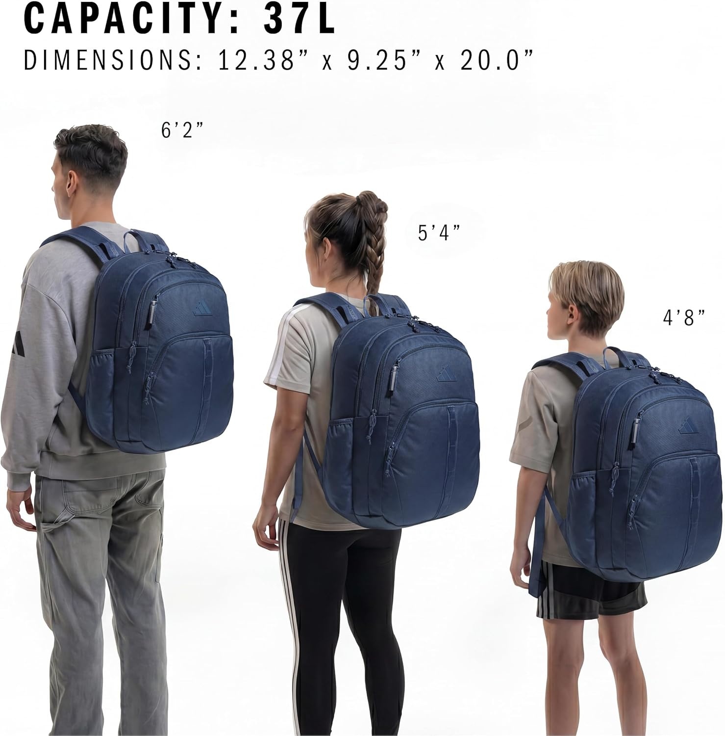 image:imageadidas Prime 7 Backpack for Laptop School and Travel 37LMineral Blue