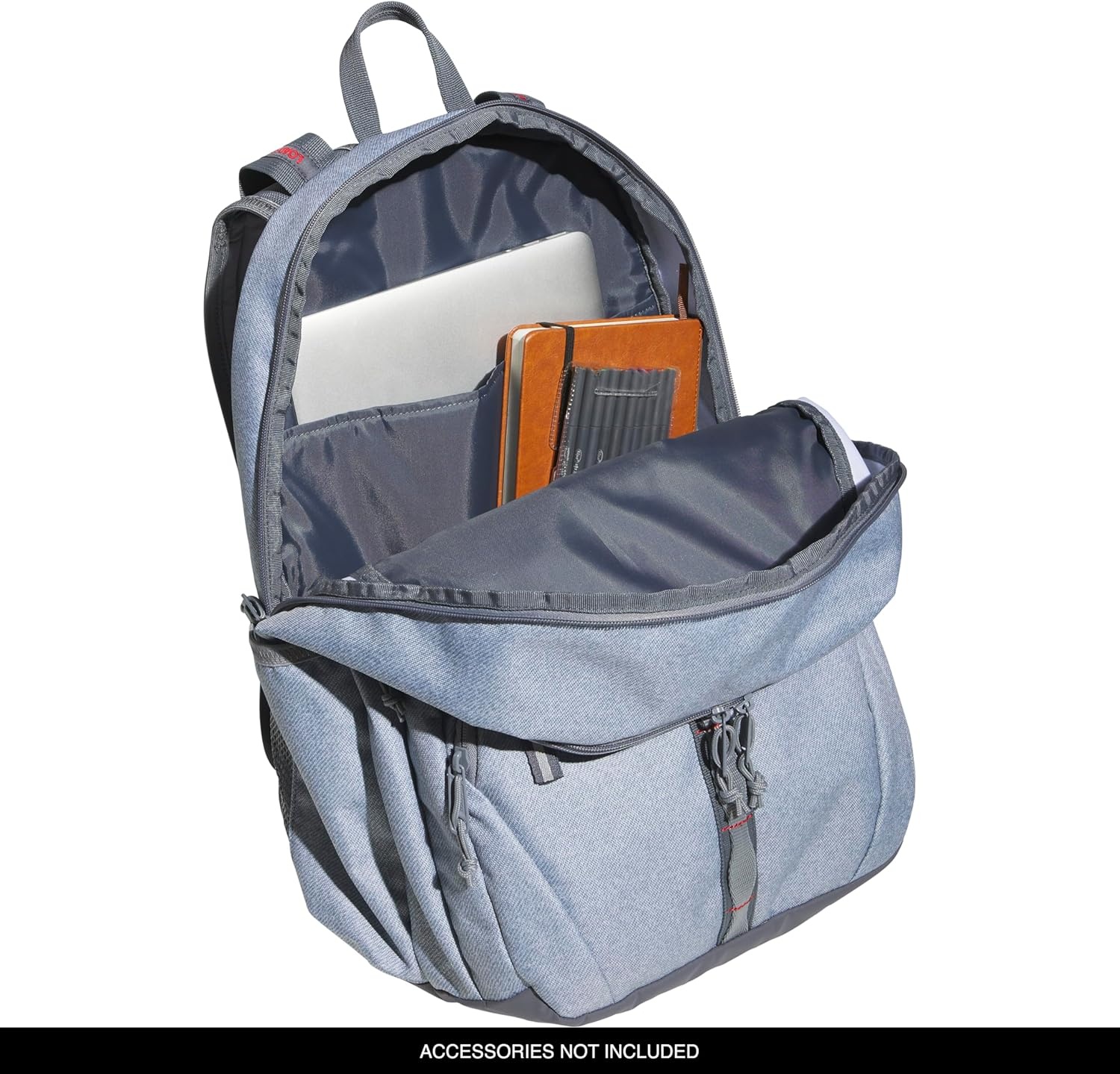 image:imageadidas Prime 7 Backpack for Laptop School and Travel 37LTwill GreyGreyBetter Scarlet2