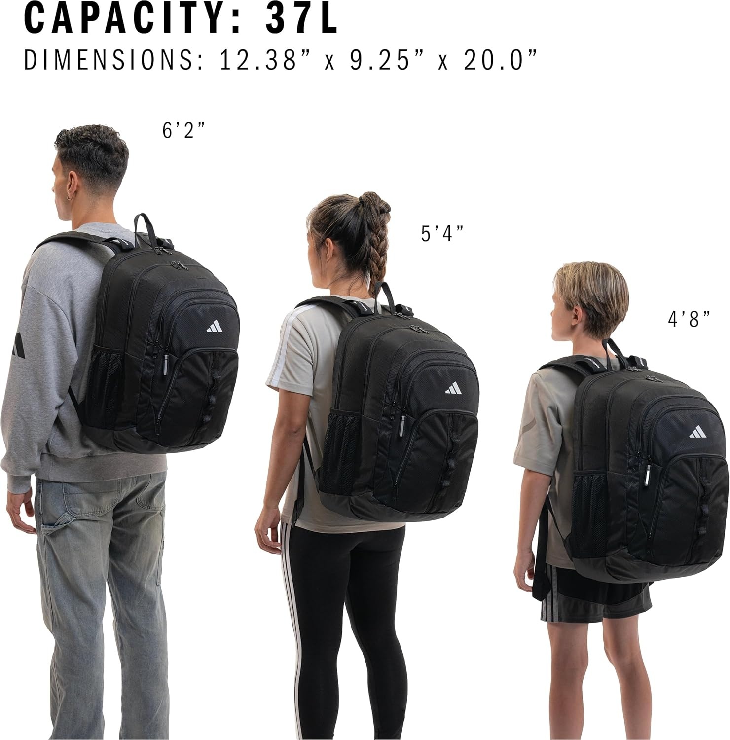 image:imageadidas Prime 7 Backpack for Laptop School and Travel 37LTwill WhiteSemi Flash Aqua Blue2