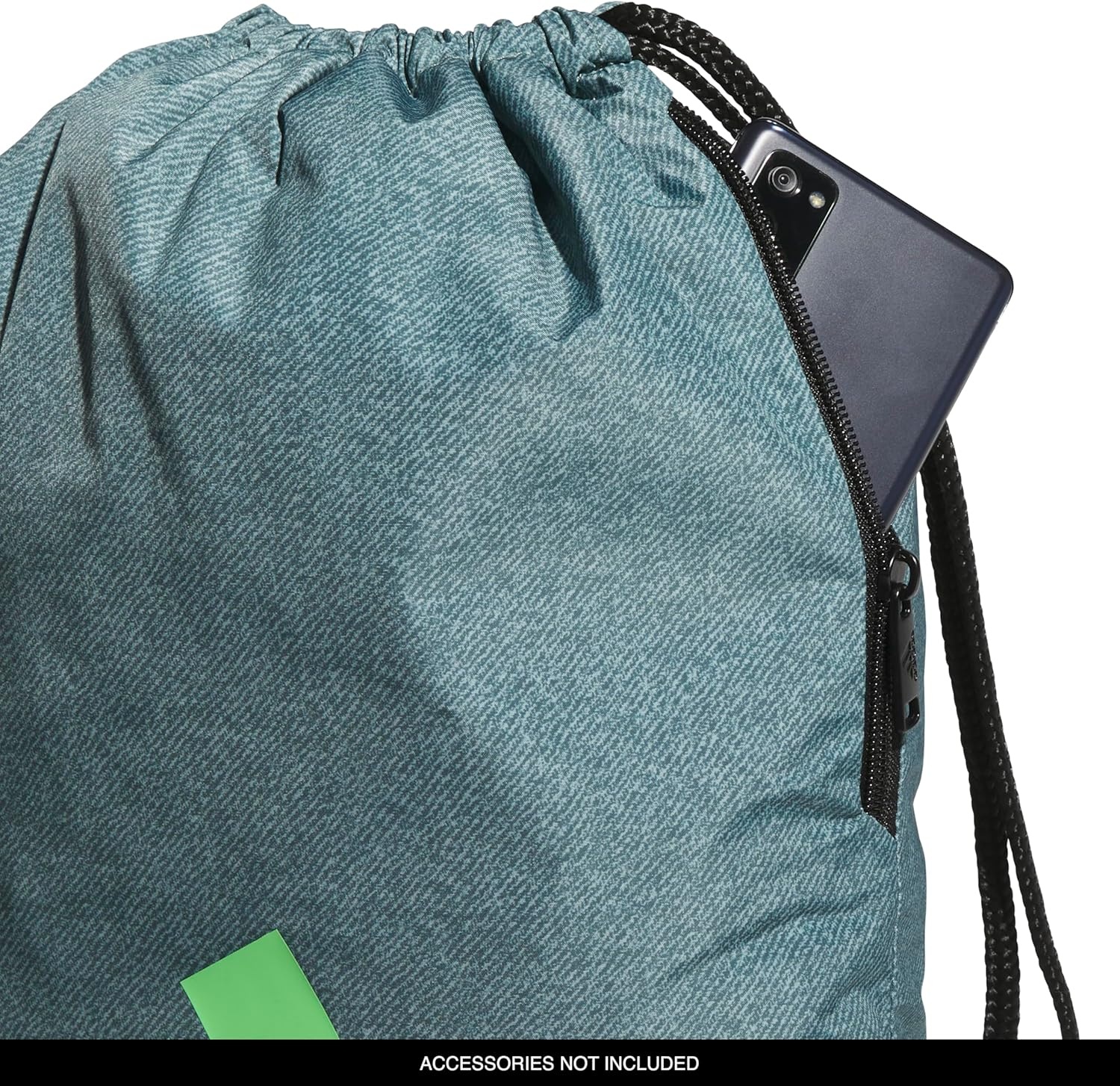 image:imageadidas Ready Sackpack Drawstring Backpack Lightweight Small Gym BagTwill Preloved TealLime Burst Green10