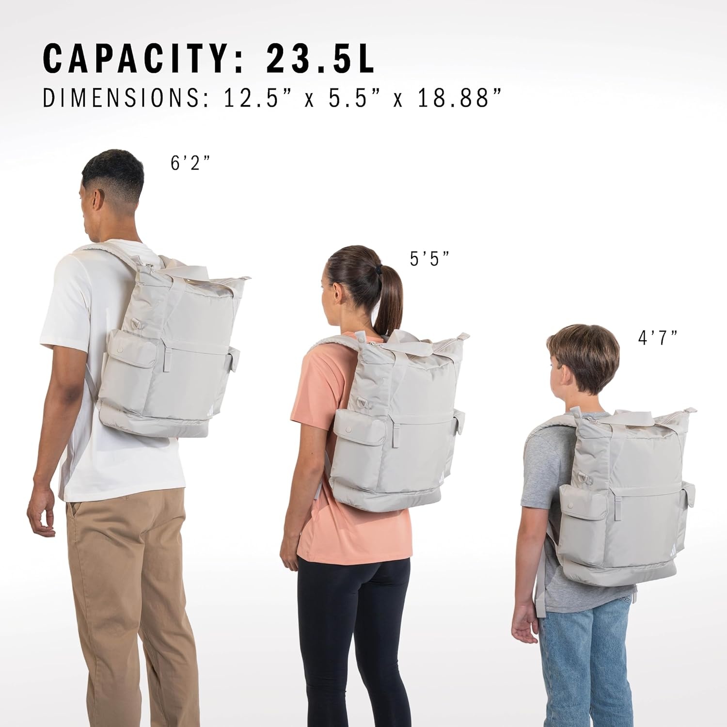 image:imageadidas Saturday Tote Backpack Versatile Bag with Hand amp Shoulder Straps 23LChalky Brown