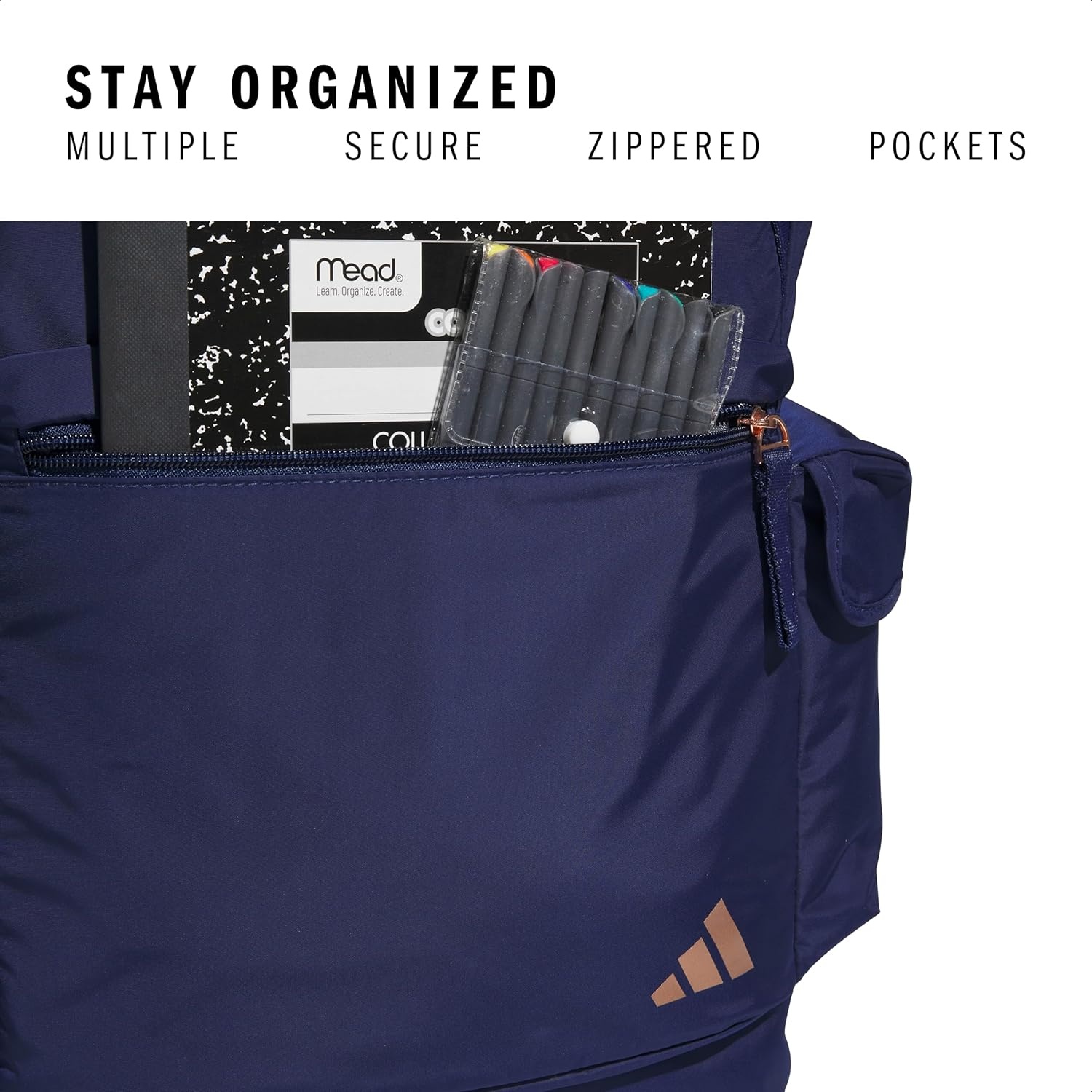image:imageadidas Saturday Tote Backpack Versatile Bag with Hand amp Shoulder Straps 23LDark BlueRose Gold