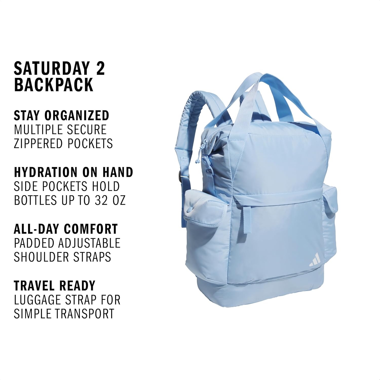 image:imageadidas Saturday Tote Backpack Versatile Bag with Hand amp Shoulder Straps 23LGlow Blue