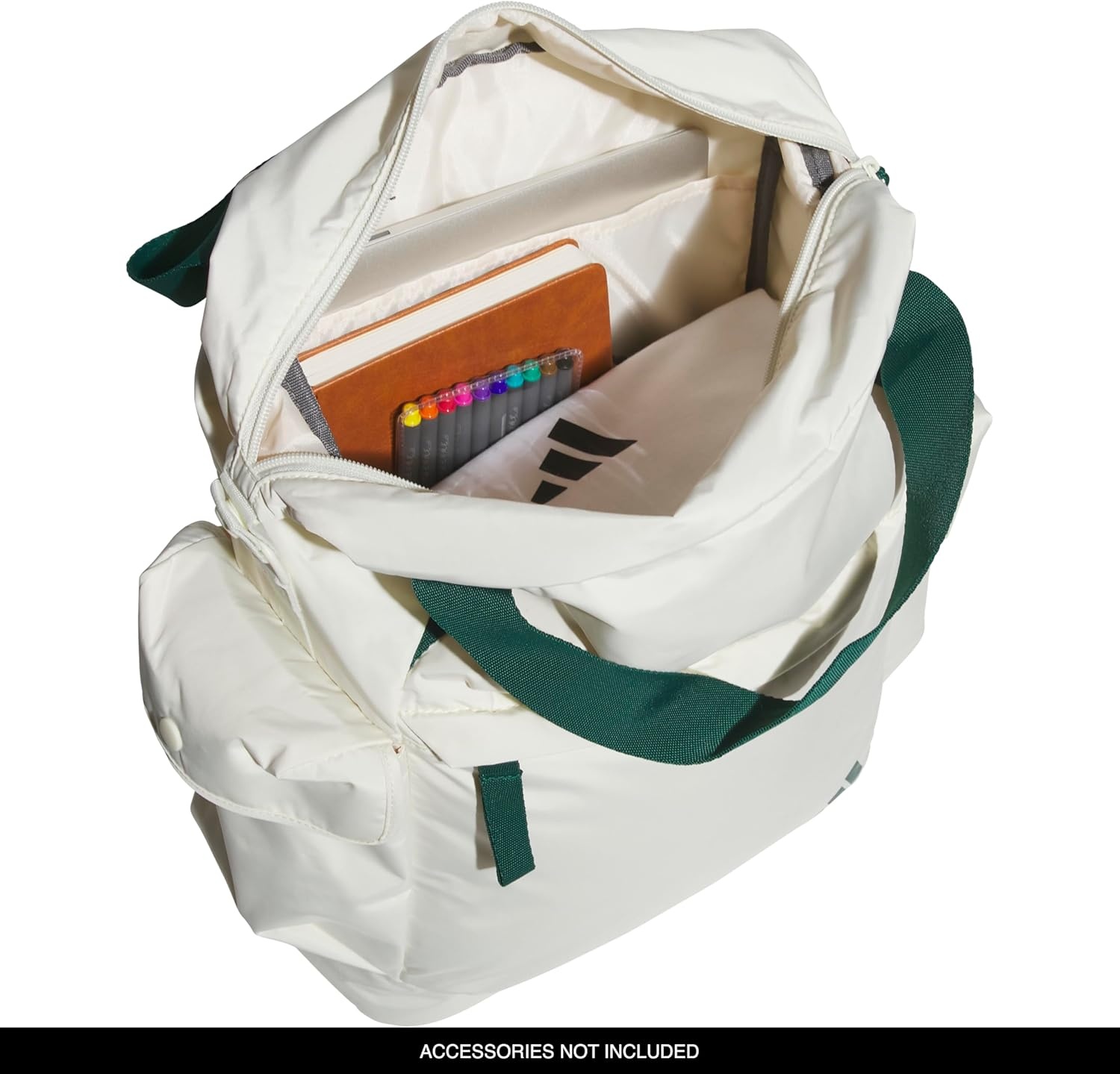 image:imageadidas Saturday Tote Backpack Versatile Bag with Hand amp Shoulder Straps 23LIvory WhiteCollegiate Green