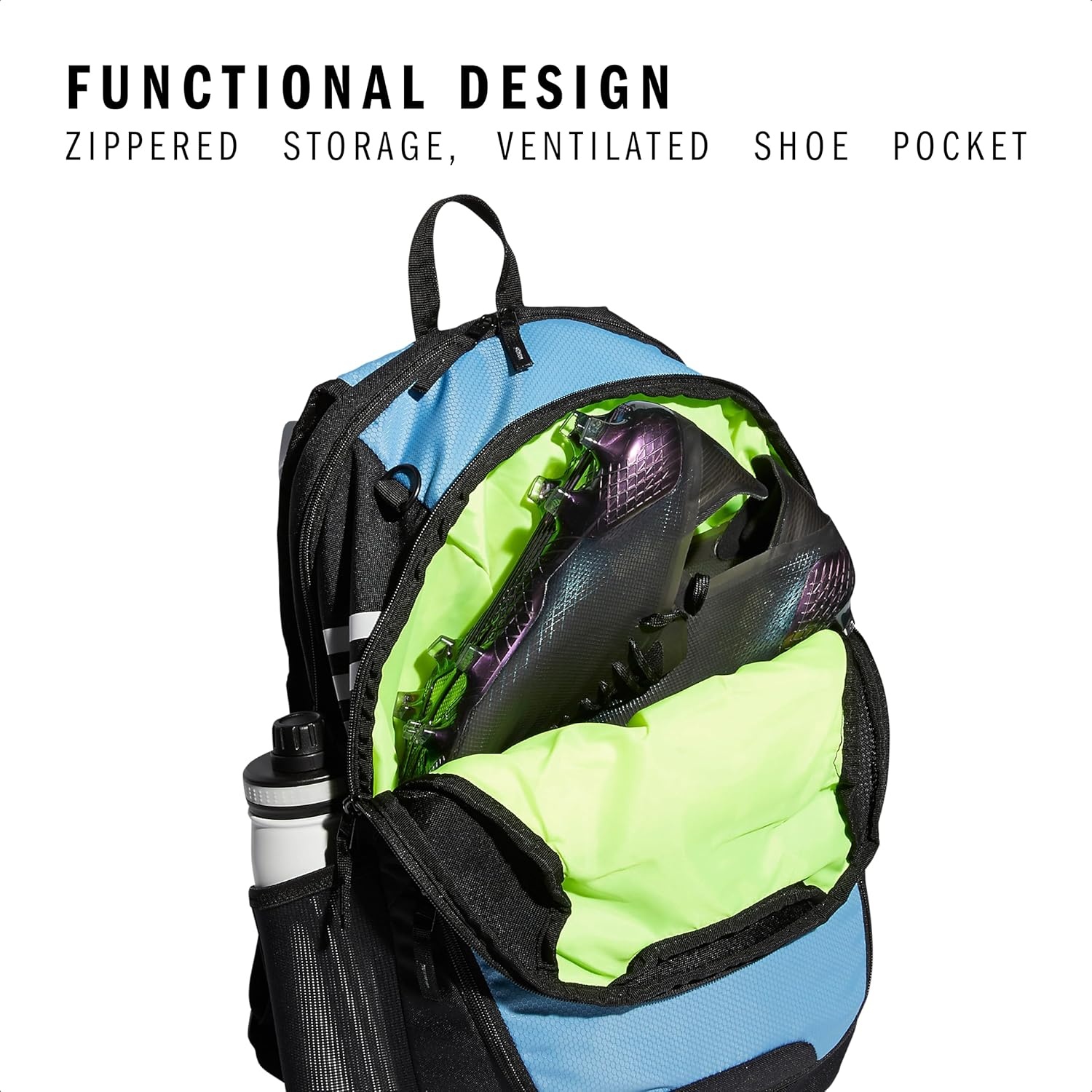 image:imageadidas Stadium 4 Soccer Backpack Team Sports Bag with Ball Pocket 36LLight Blue30