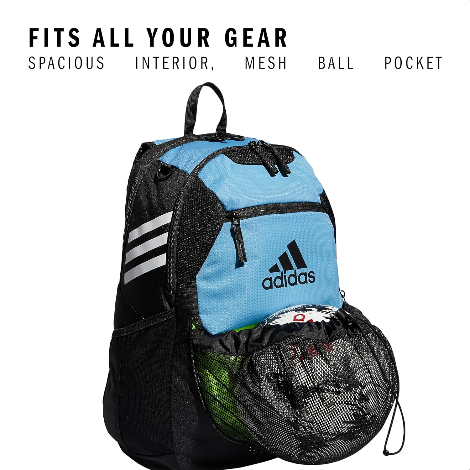 image:imageadidas Stadium 4 Soccer Backpack Team Sports Bag with Ball Pocket 36LLight Blue30