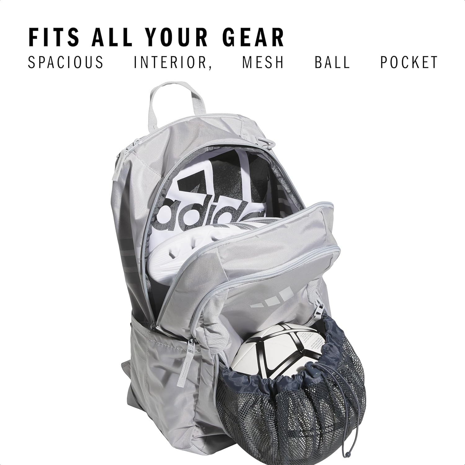 image:imageadidas Stadium 4 Soccer Backpack Team Sports Bag with Ball Pocket 36LLight Grey