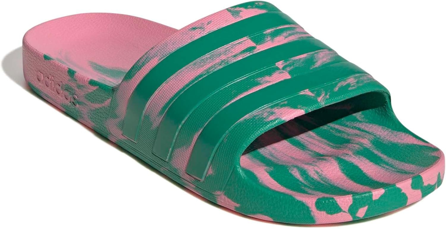 image:imageadidas Unisex Adult Adilette Aqua Slide SandalBliss PinkCourt GreenCourt Green