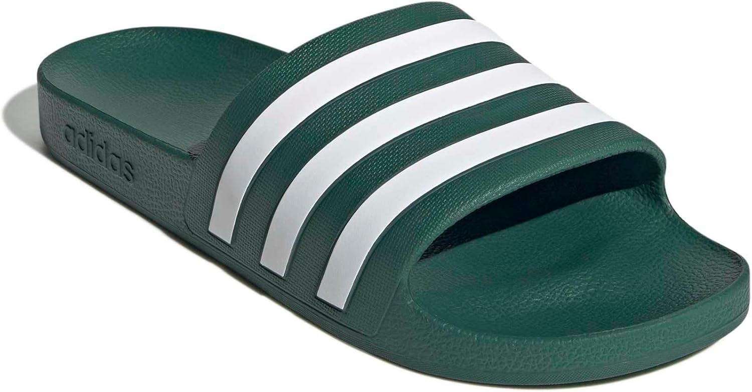 image:imageadidas Unisex Adult Adilette Aqua Slide SandalCollegiate GreenWhiteCollegiate Green