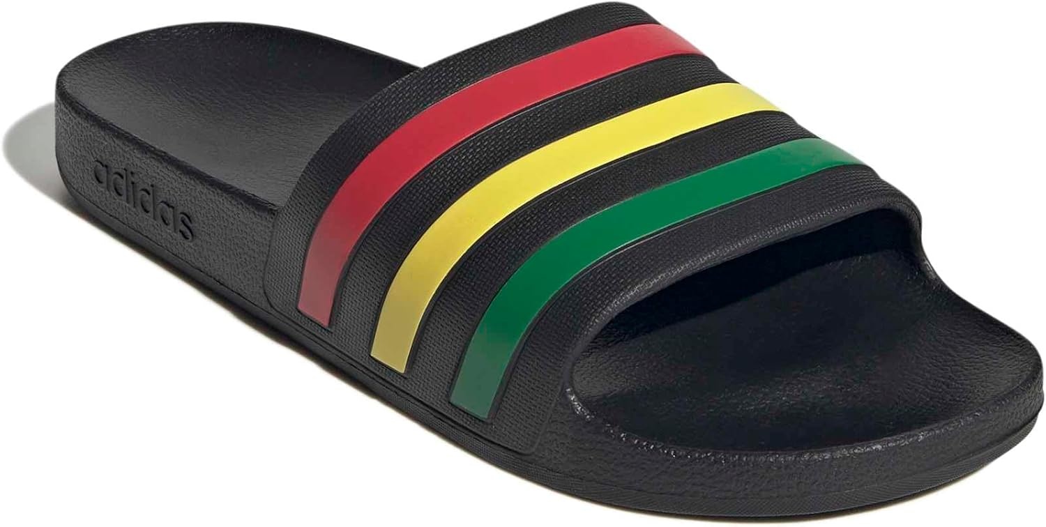image:imageadidas Unisex Adult Adilette Aqua Slide SandalCore BlackGreenPure Ruby