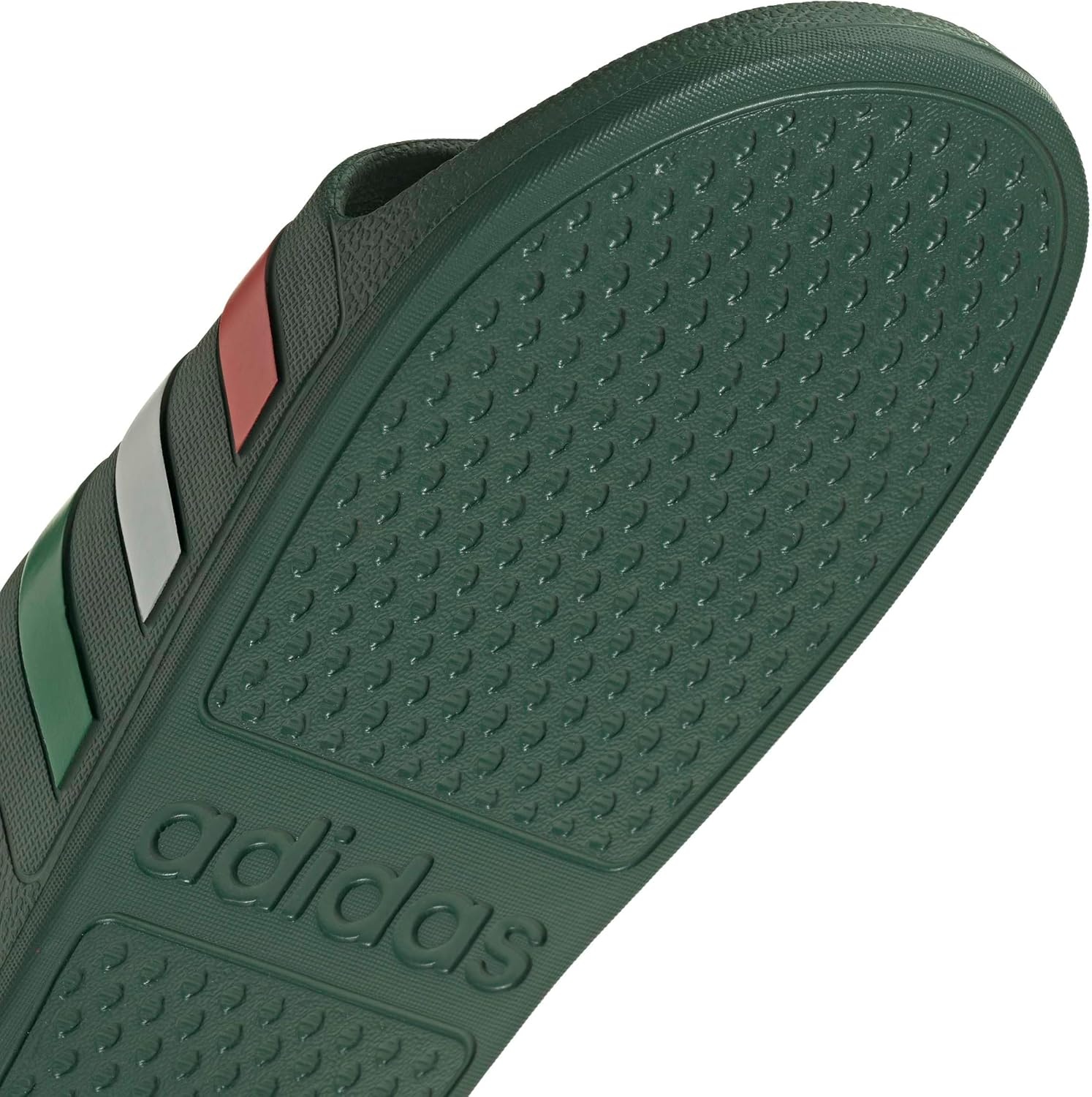 image:imageadidas Unisex Adult Adilette Aqua Slide SandalTeam Dark GreenWhiteBright Red