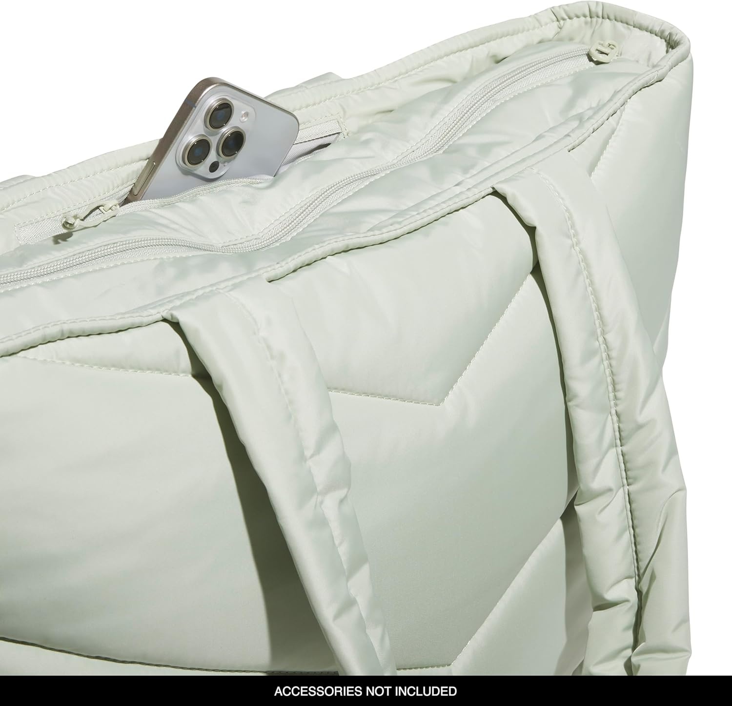 image:imageadidas Unisex Quilted Tote Puffer Shoulder BagHalo Green