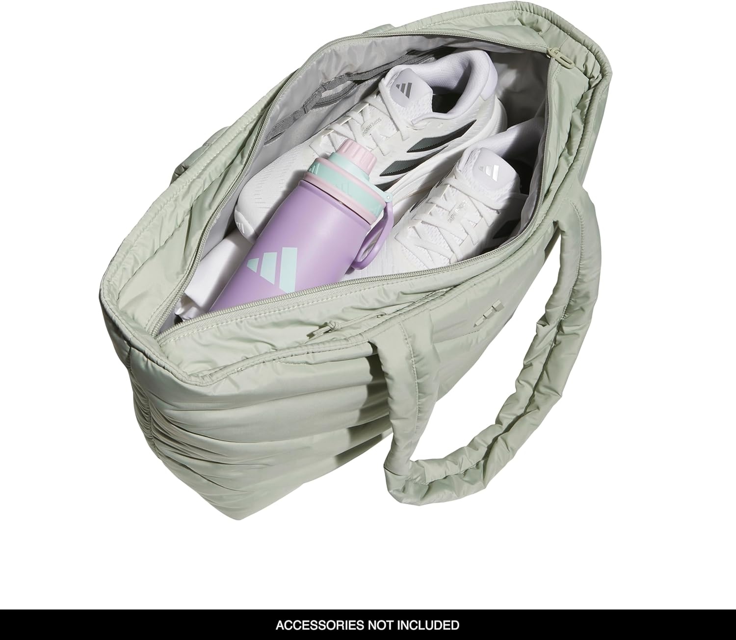 image:imageadidas Unisex Quilted Tote Puffer Shoulder BagHalo Green