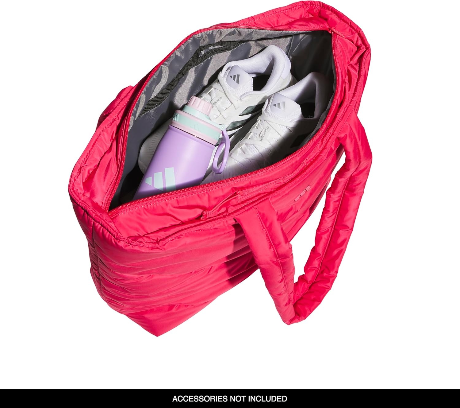 image:imageadidas Unisex Quilted Tote Puffer Shoulder BagPower Pink