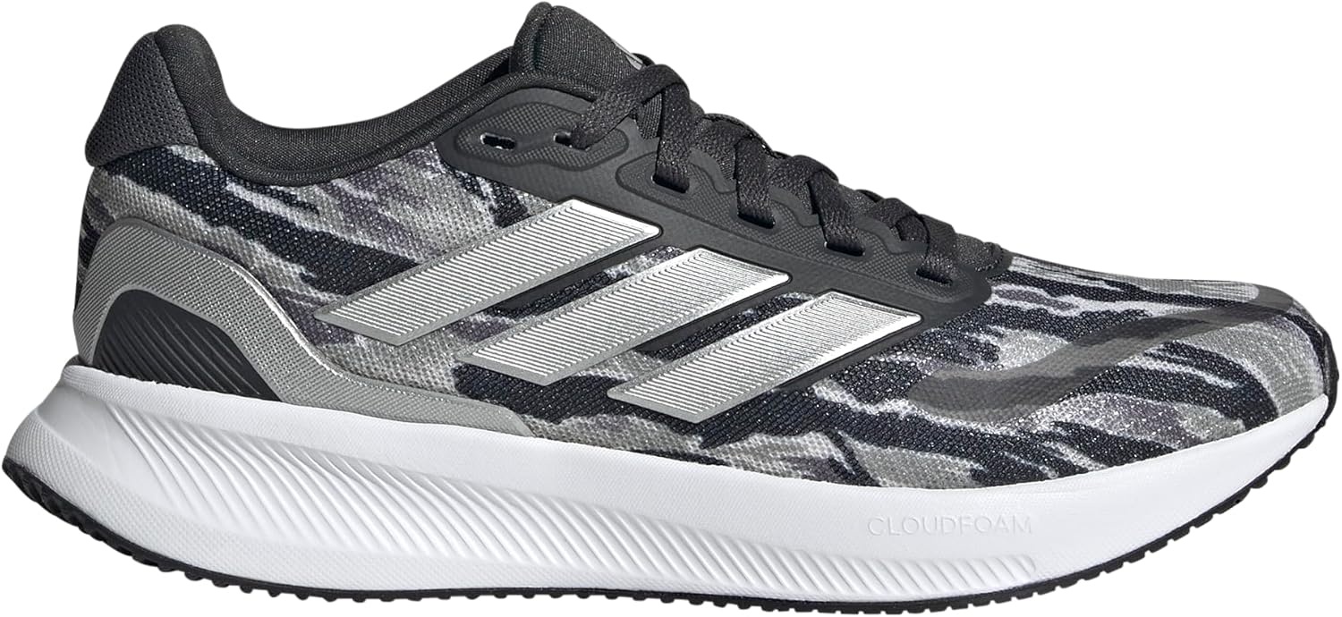 image:imageadidas UnisexChild Run Falcon 5Silver PebbleSilver MetallicCarbon