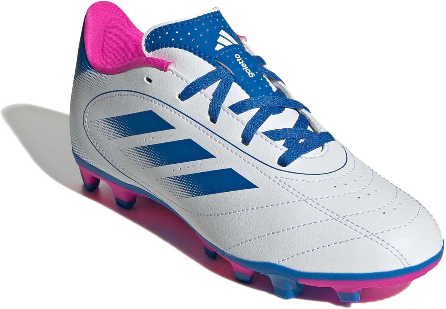 image:imageadidas UnisexKids Goletto IX FirmMulti GroundWhiteBright RoyalTeam Shock Pink
