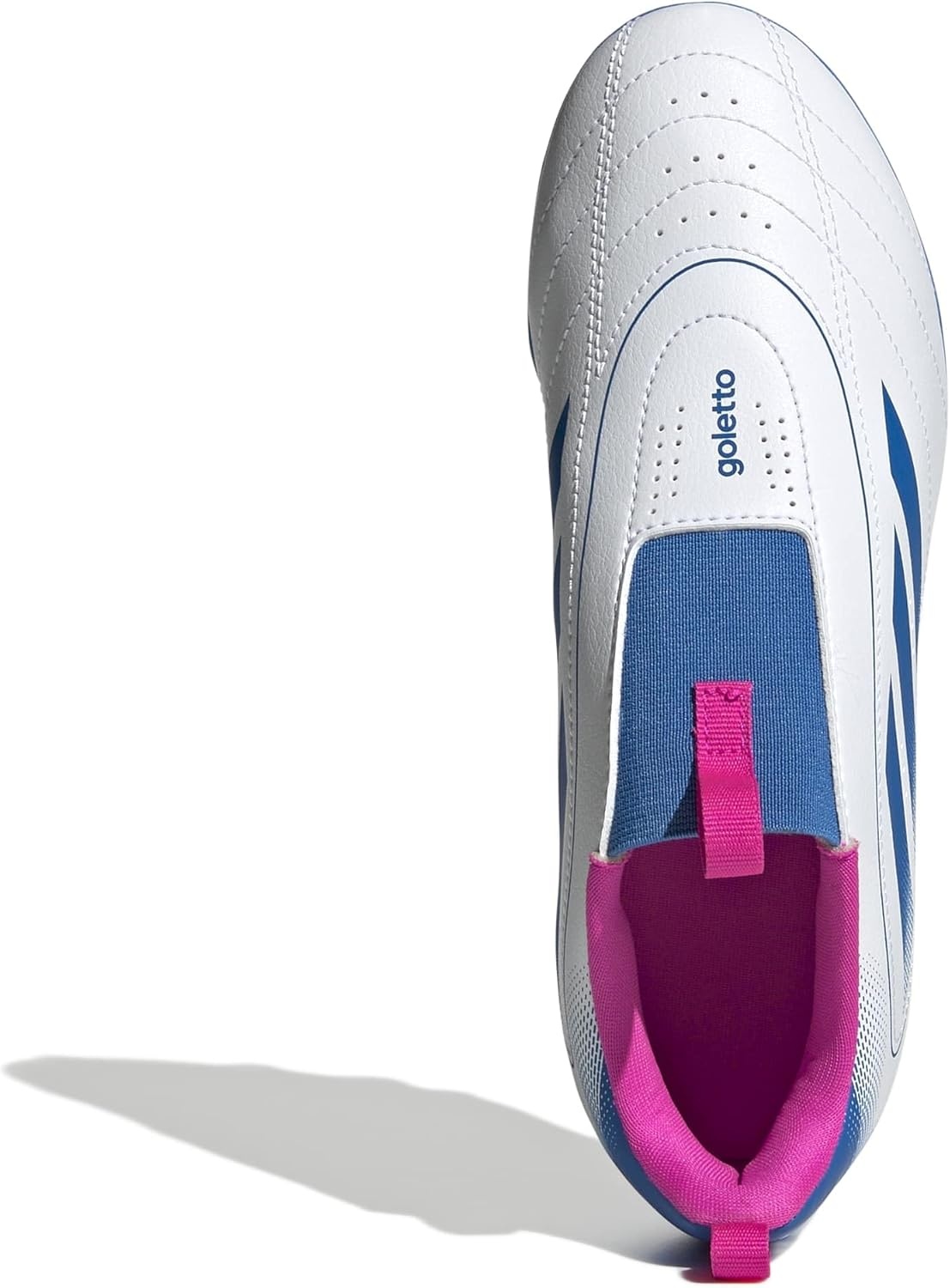 image:imageadidas UnisexKids Goletto IX Laceless FirmMulti GroundWhiteBright RoyalTeam Shock Pink
