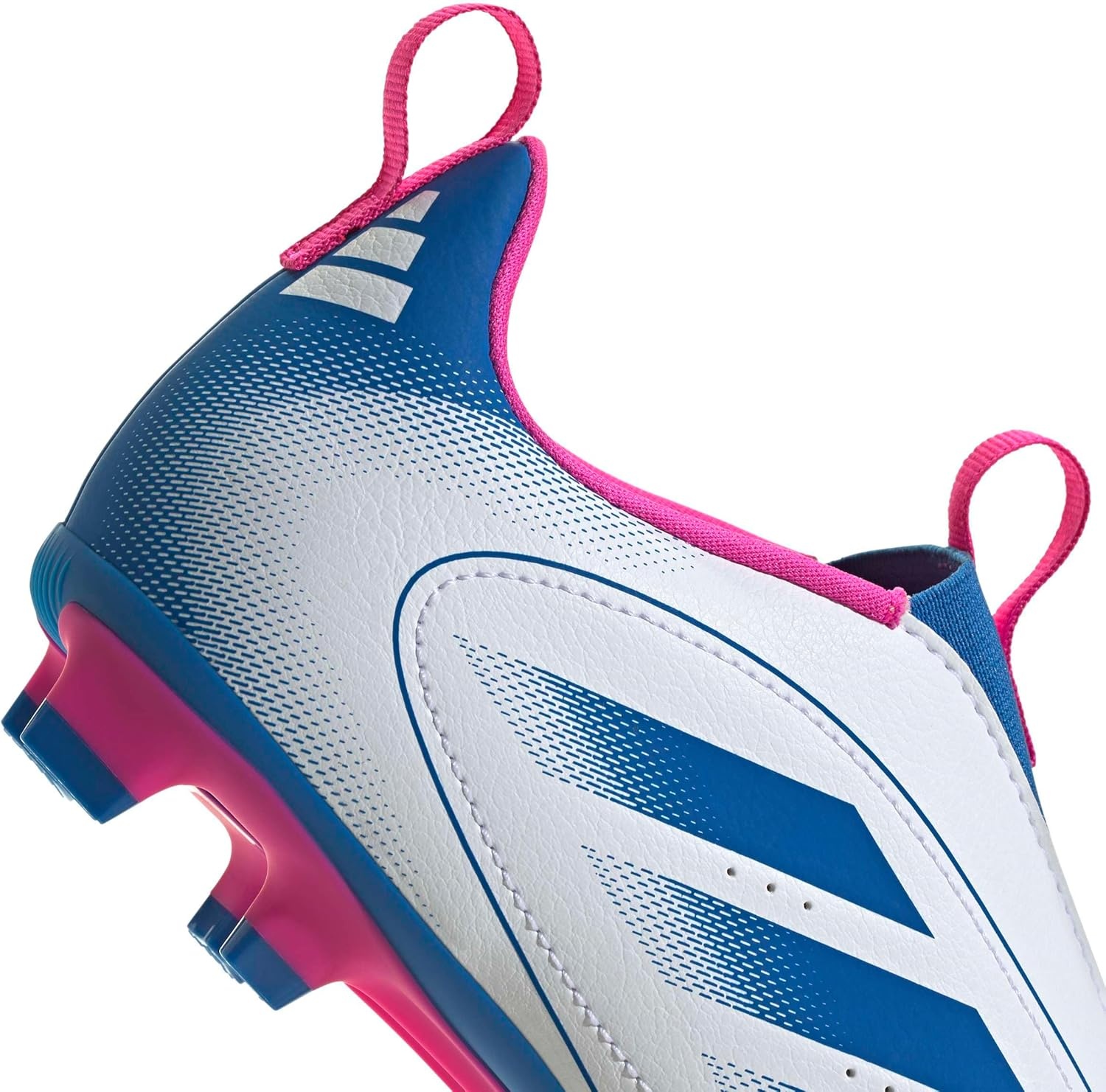 image:imageadidas UnisexKids Goletto IX Laceless FirmMulti GroundWhiteBright RoyalTeam Shock Pink