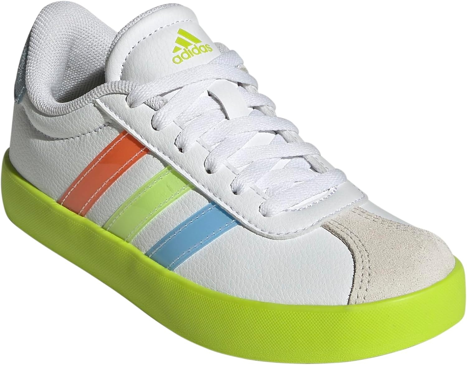 image:imageadidas UnisexKids VL Court 30WhiteClear SkySolar Slime
