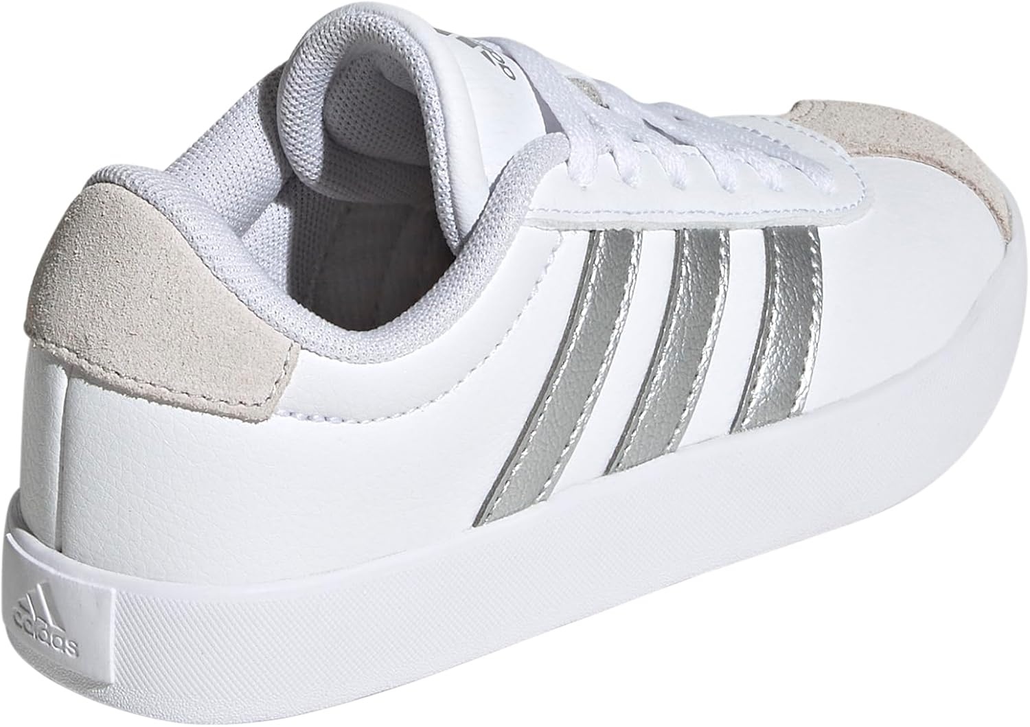 image:imageadidas UnisexKids VL Court 30WhiteSilver MetallicGrey