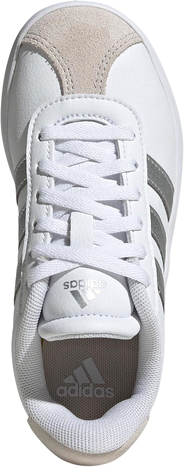 image:imageadidas UnisexKids VL Court 30WhiteSilver MetallicGrey