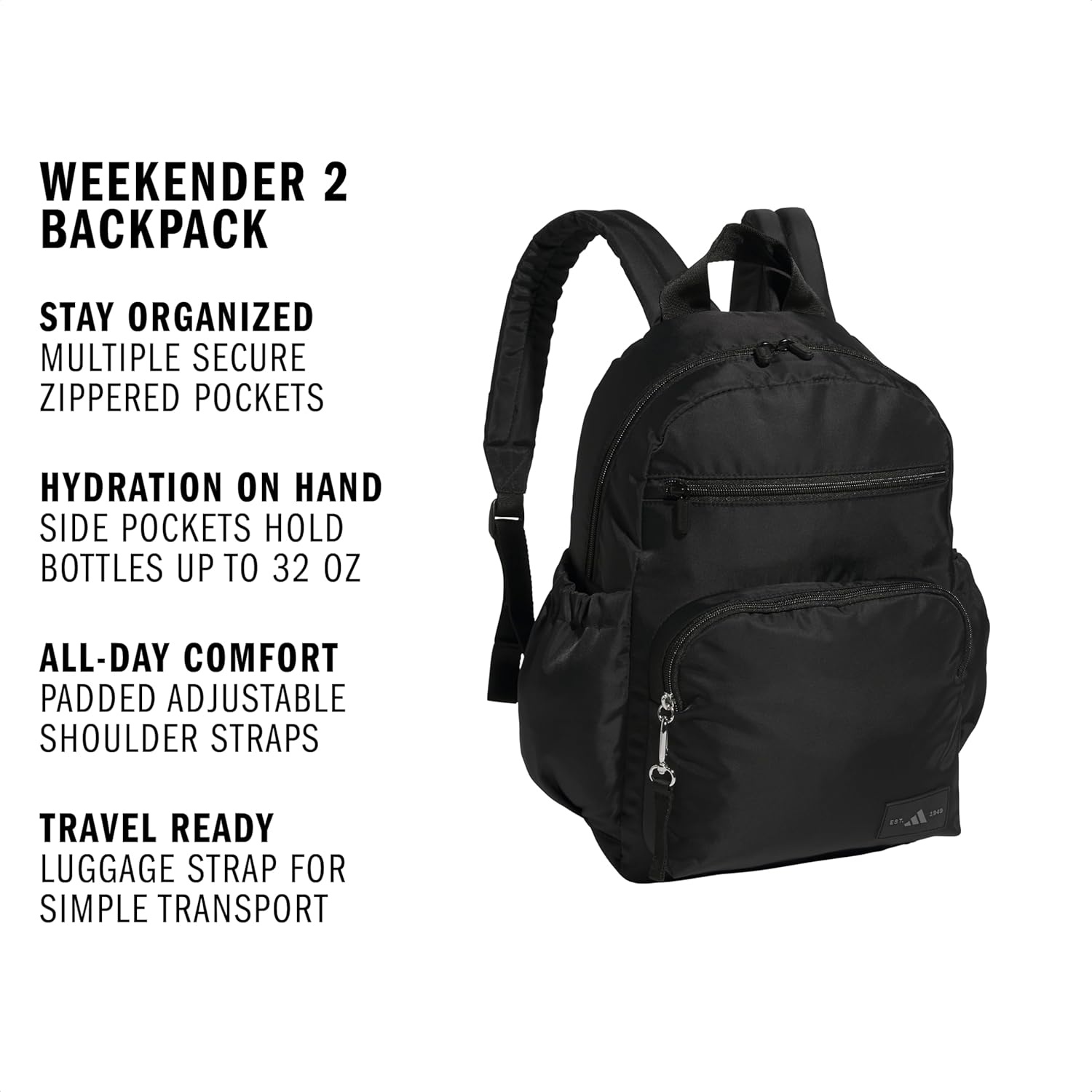 image:imageadidas Weekender Backpack Small Lightweight Everyday Bag 19LBlack2