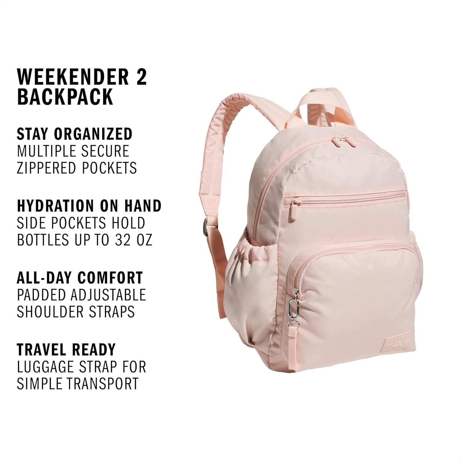 image:imageadidas Weekender Backpack Small Lightweight Everyday Bag 19LBlush Pink2
