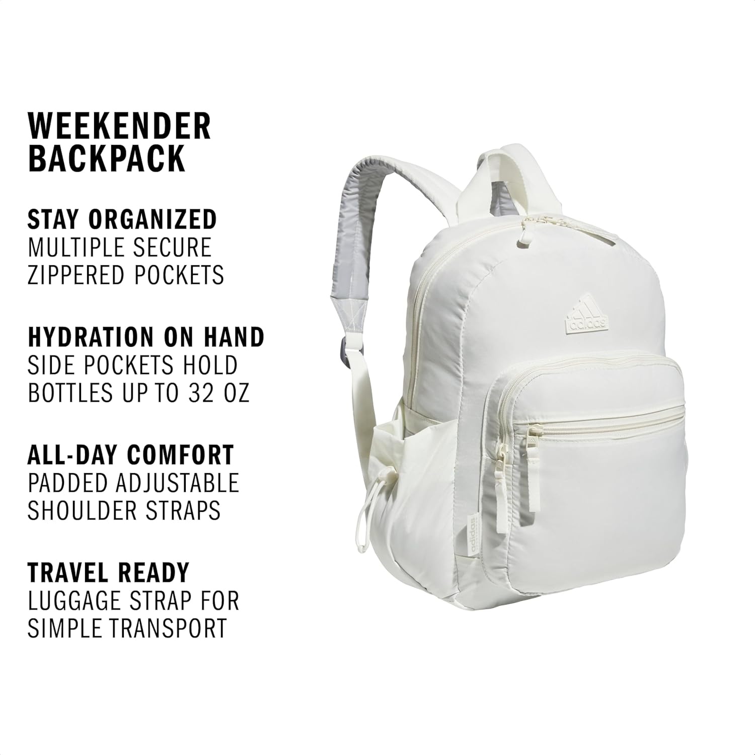 image:imageadidas Weekender Backpack Small Lightweight Everyday Bag 19LOff White1